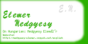 elemer medgyesy business card